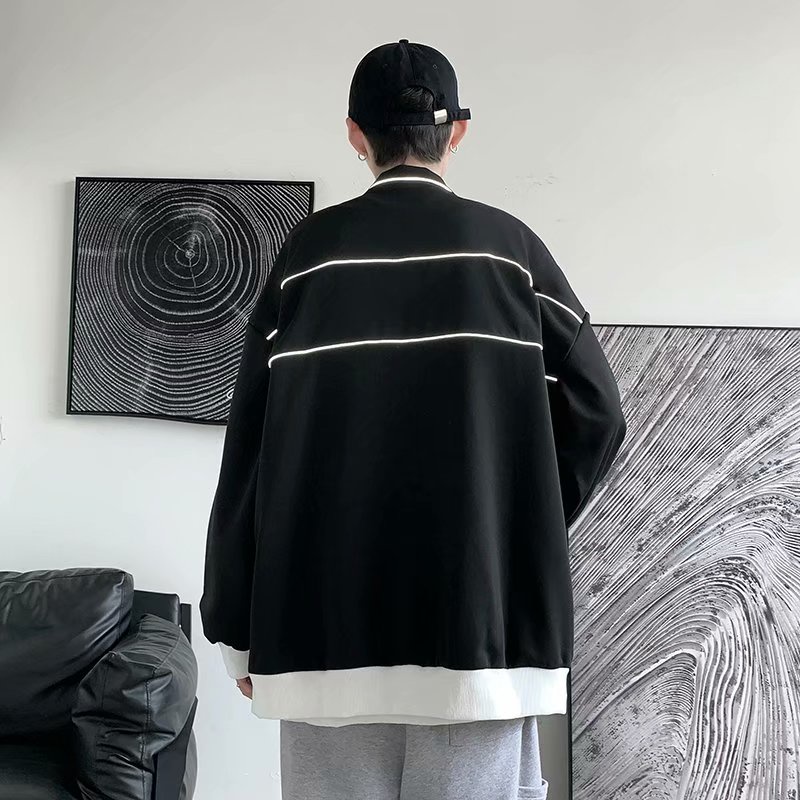 áo khoác nam unisex áo khoác gió 2 lớp áo dài tay áo varsity jacket thời trang retro áo bóng chày trẻ tuổi phong cách Hàn Quốc áo khoác nữ