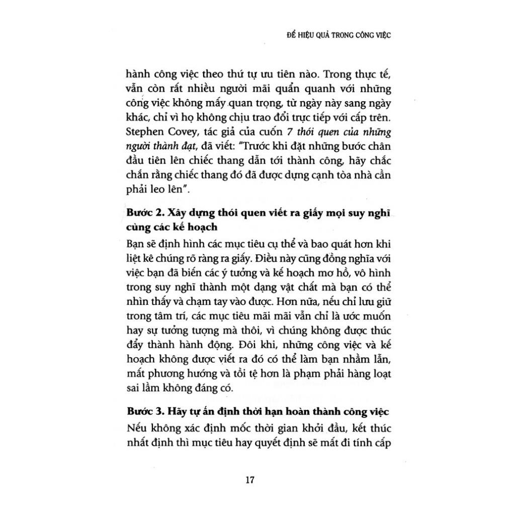 Sách - Để Hiệu Quả Trong Công Việc (Cuốn Sách Nâng Cao Kỹ Năng Và Hiệu Quả Của Công Việc) [First News]
