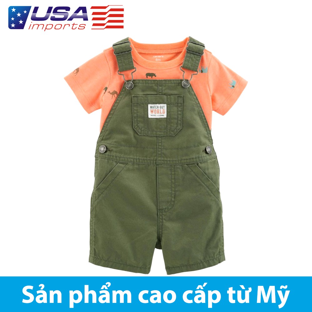 Set 2 món áo thun kèm yếm Car-tờ Auth Từ Mỹ (127G914)