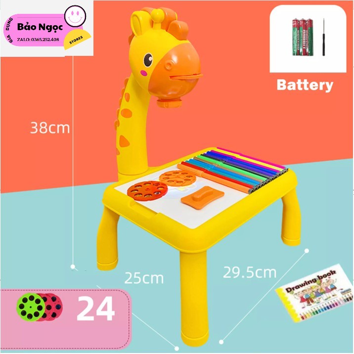 Bàn vẽ thông minh có máy chiếu cho bé tập tô tâp vẽ