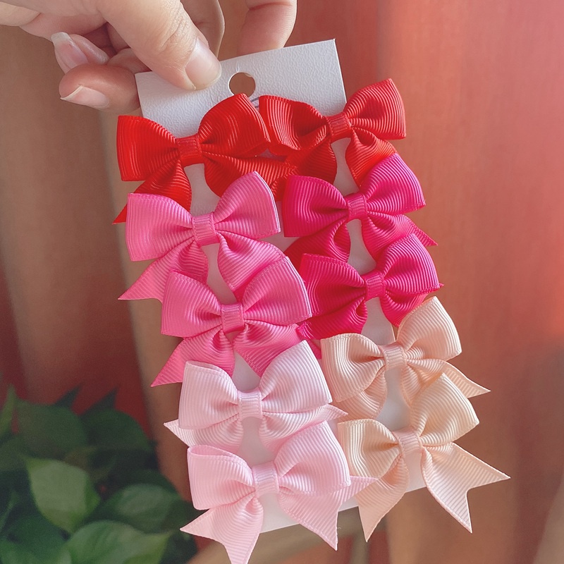 Set 10 kẹp tóc KIDSBOWS đính nơ ruy băng dễ thương cho bé gái
