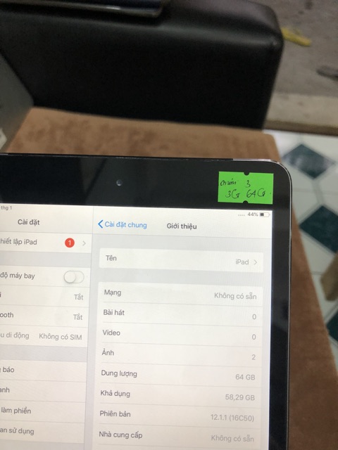 IPad mini 3 sử dụng 4G wifi 64GB, màu xám