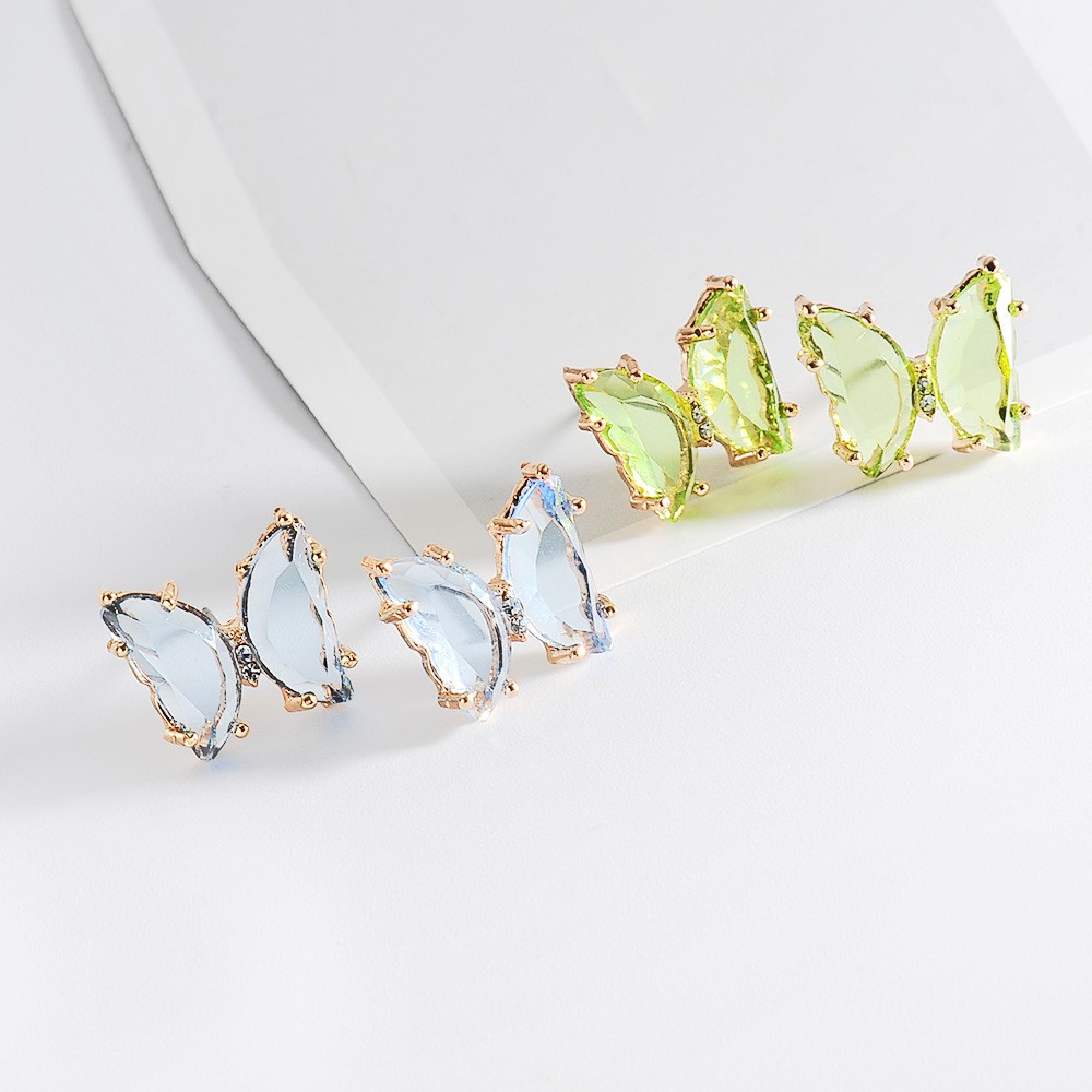 Trendy Korean Style Transparent Butterfly Earrings