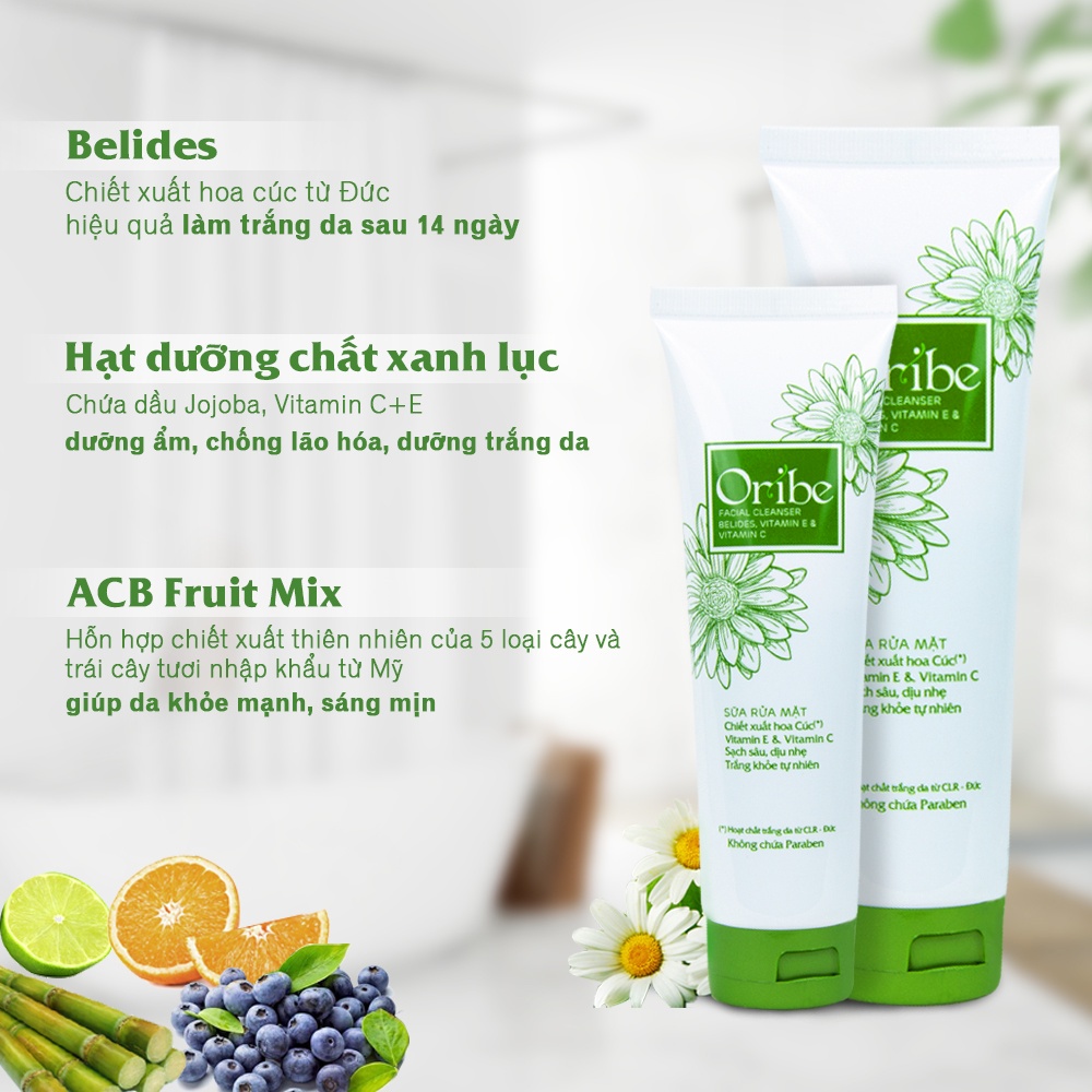 Sữa rửa mặt Oribe làm sạch sâu lỗ chân lông, tẩy tế bào chết, giúp da trắng sáng, mềm mịn, dưỡng ẩm, ngừa mụn
