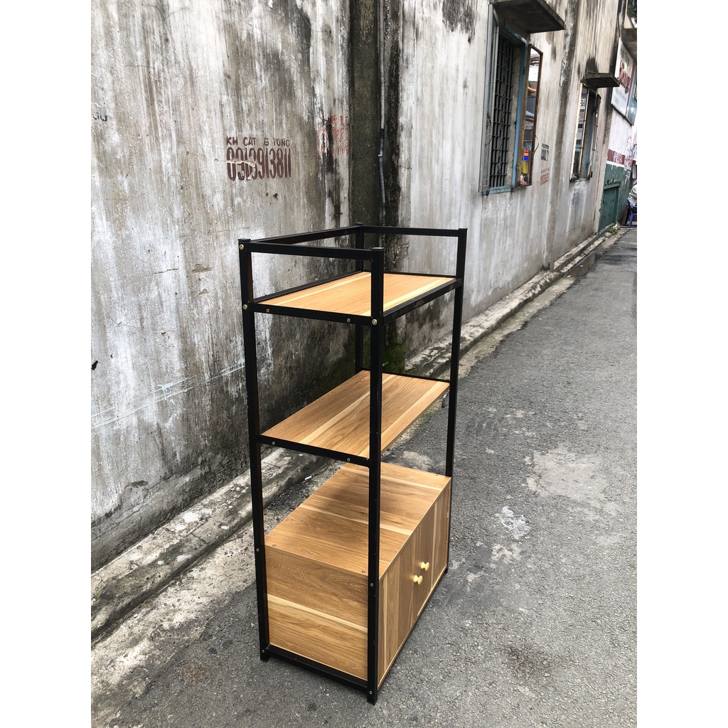 Kệ bếp lò vi sóng lò nướng 4 tầng có ngăn tủ hiện đại đa năng 120x60x35cm