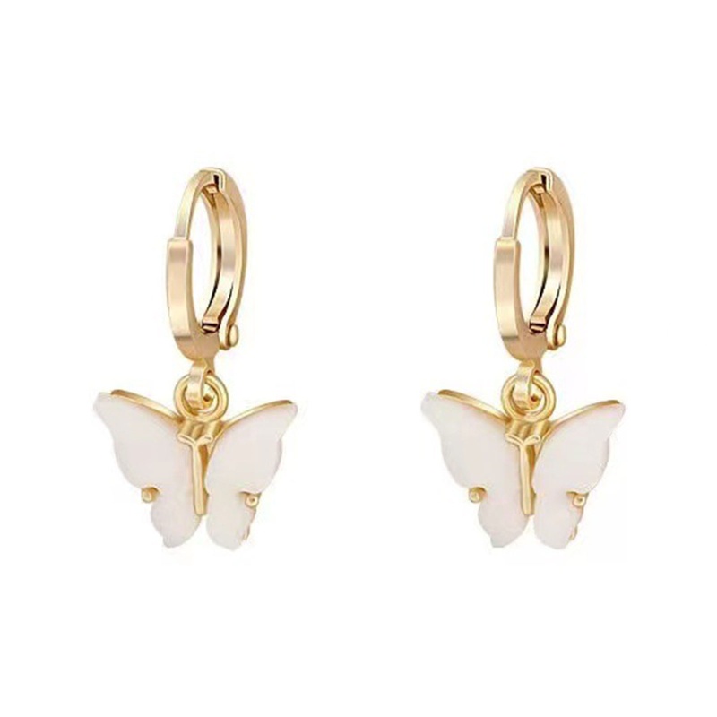 Bông Tai Kim Loại Dáng Dài Hình Bướm Màu Sắc Thời Trang 2022