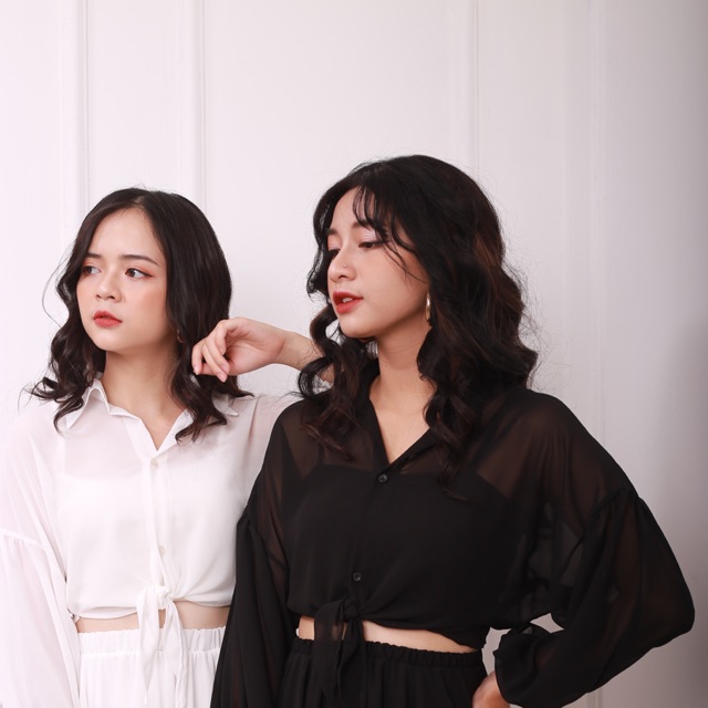 ÁO KIỂU - SHEER SHIRT - ÁO VOAN BUỘC NƠ TRƯỚC