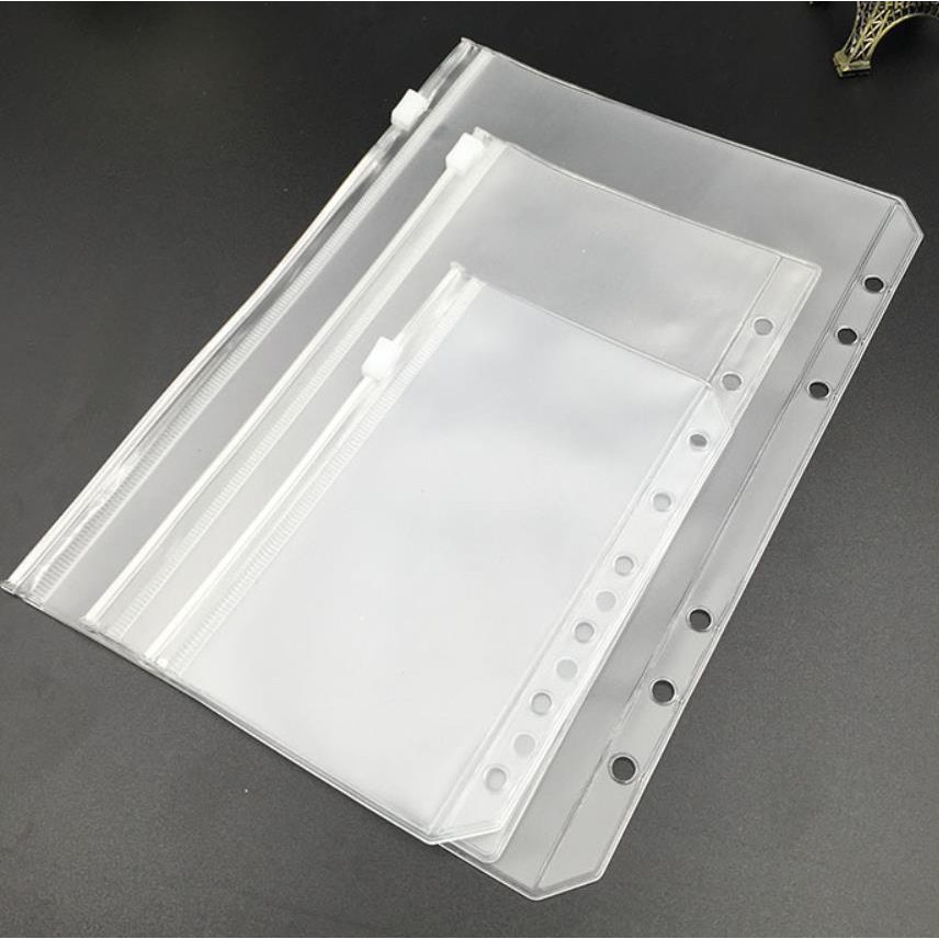 Bìa Đựng Hồ Sơ 6 Lỗ Cỡ A5/A6/A7/B5/A4 Có Khóa Kéo