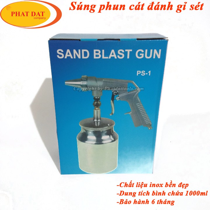 Súng Phun Cát Có Bình Chứa inox 1000ml -Súng Phun Cát Cầm Tay