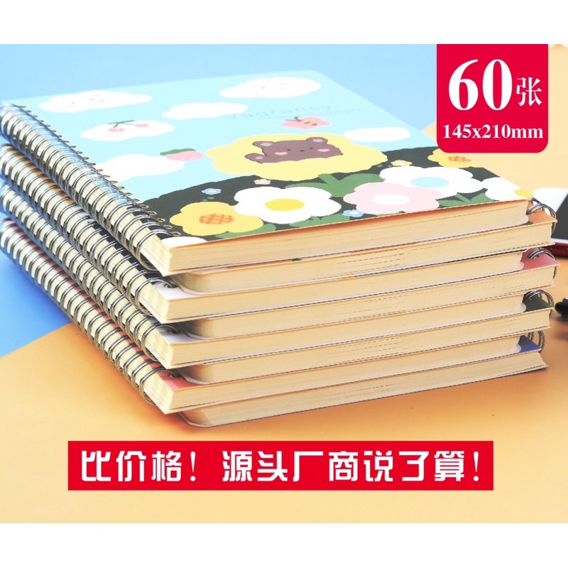 set 4 Vở kẻ ngang lò xo 120 trang A5 B5