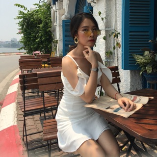 Váy hai dây bánh bèo sang chảnh