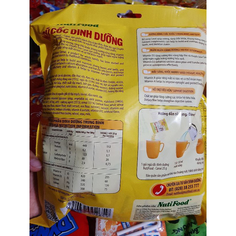 Ngũ cốc dinh dưỡng Nutifood túi 20 gói × 25g