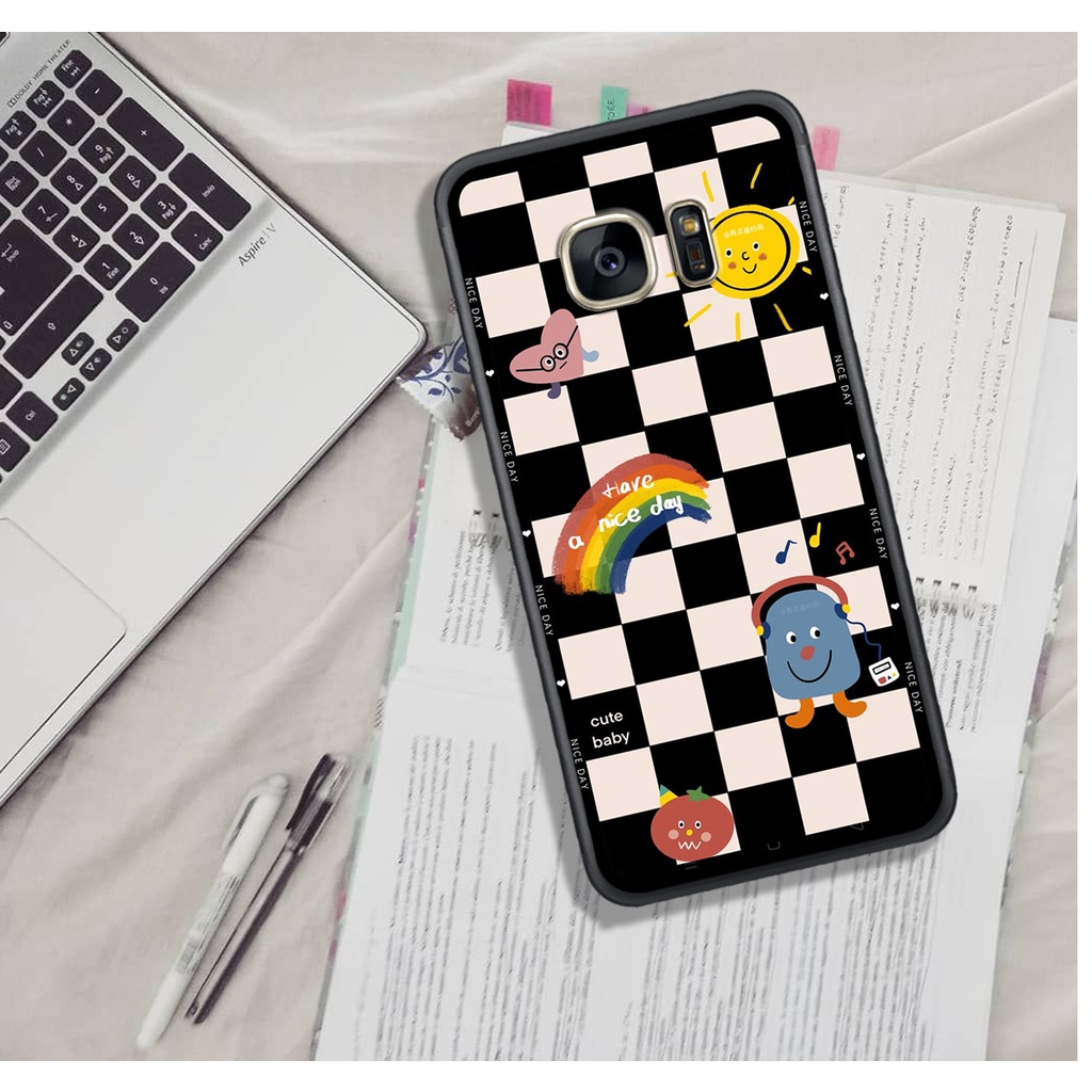 Ốp Lưng Samsung S6 - S6E - S7 - S7E - A9 PRO - C9 PRO  , In Hình &quot;Black Heart&quot; Phong Cách Đẹp.