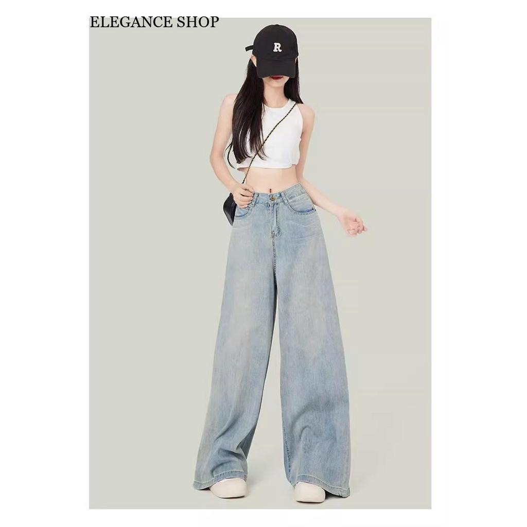 ELEGANCE SHOP quần ống rộng quần nữ jean Trendy Fashion Stylish Vintage WNK2392CWU 42Z231021