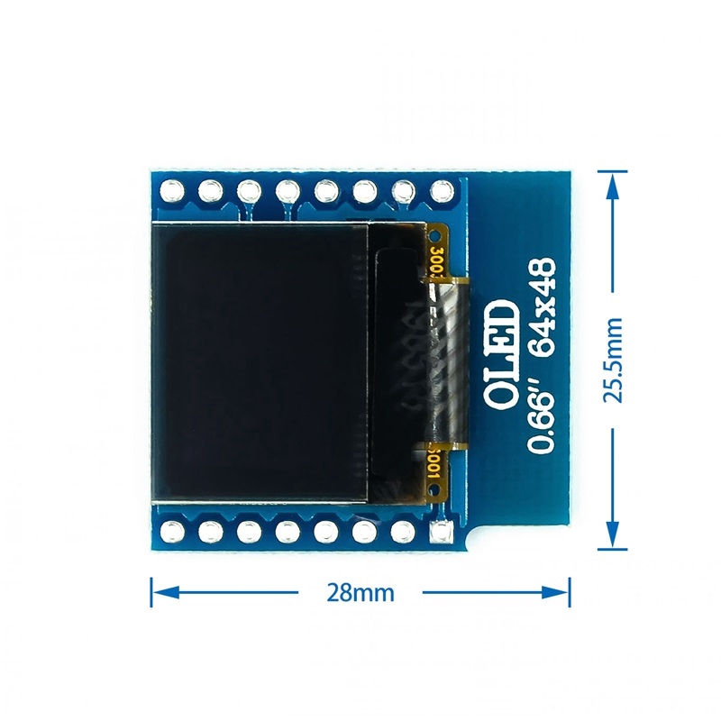 Mô Đun Hiển Thị Màn Hình Lcd Oled Iic / I2C 0.66 Inch Cho D1 Mini