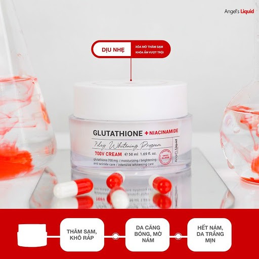 Kem Dưỡng Trắng Da Angel's Liquid 7Day Whitening Program Glutathione Plus Niacinamide 700V Cream 50ML