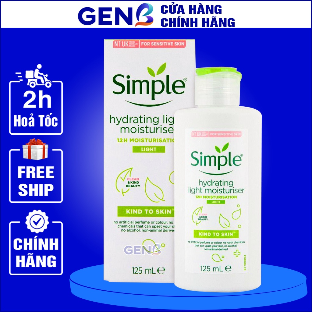 Kem Dưỡng Ẩm Da Mặt Simple Skincare CHÍNH HÃNG TRẮNG Ban Đêm, Ban Ngày - Sữa Dưỡng Ẩm Cho Da Dầu Mụn, Nhạy Cảm, Khô GENB