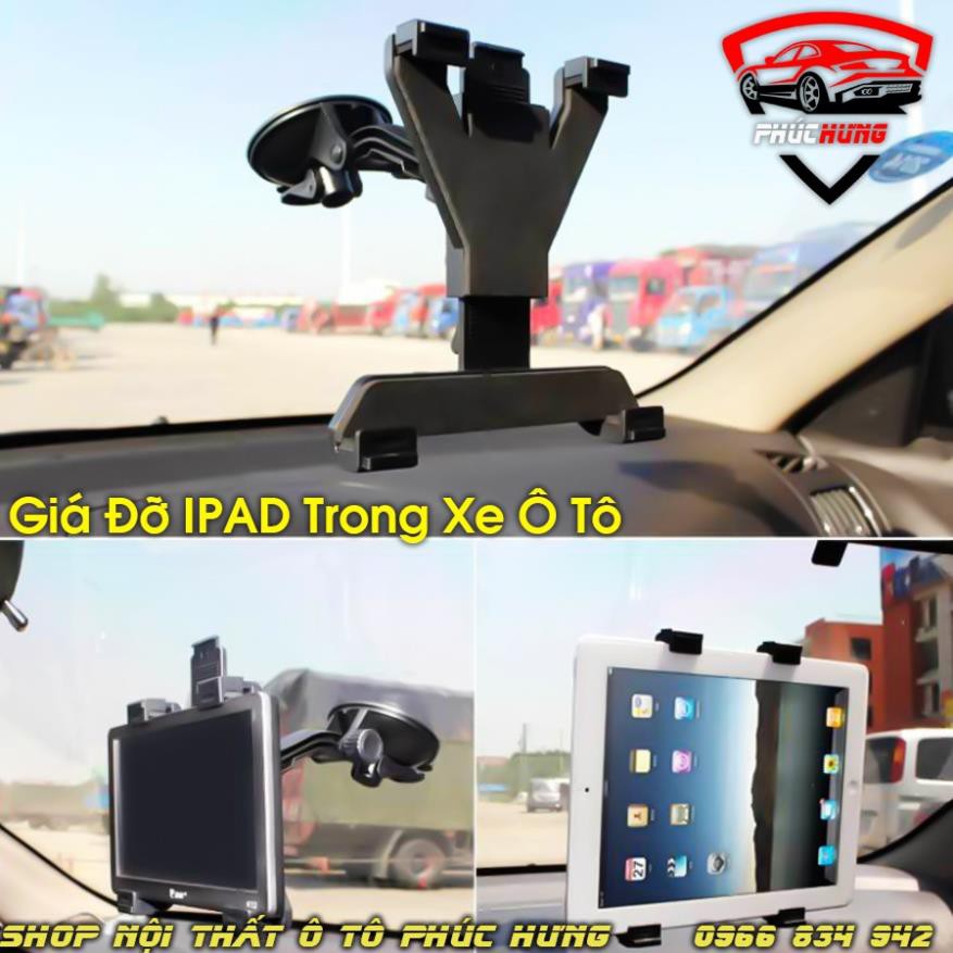 Giá Đỡ IPAD Gắn Gương Kính Lái và Taplo Trong Xe Ô Tô