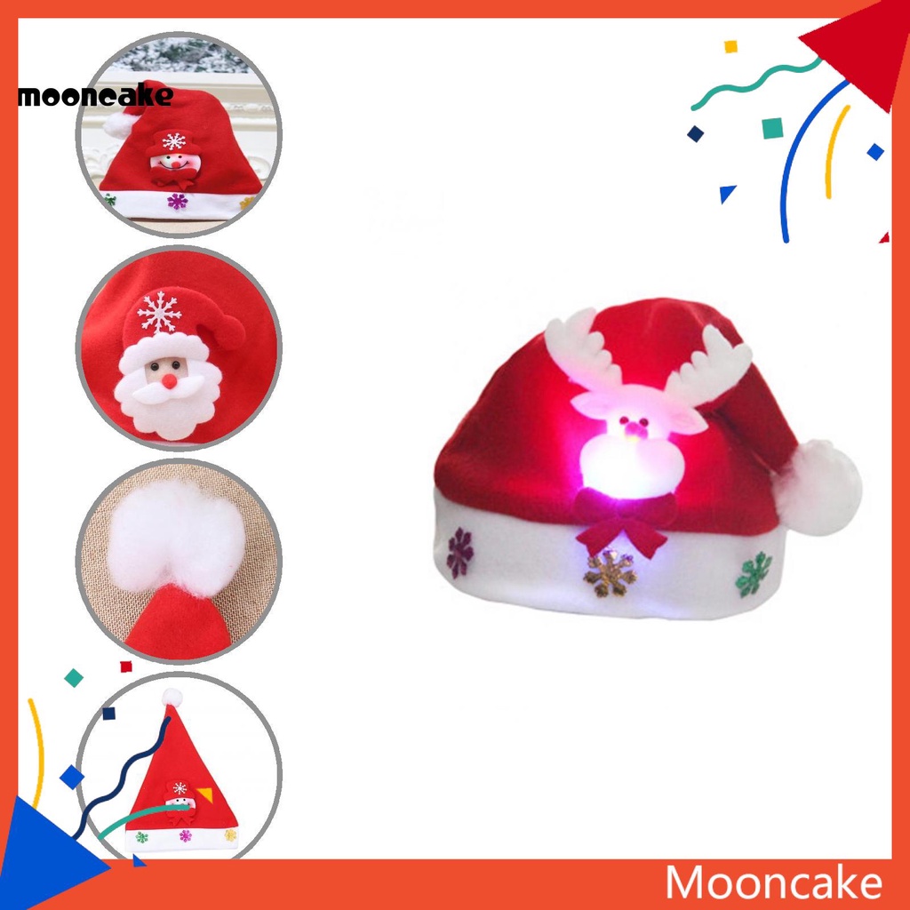 Mũ len giáng sinh có quả bóng và đèn mẫu hoa tuyết và ông già noel/ chú nai giữ ấm hóa trang trong tiệc