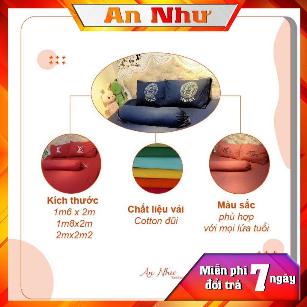 Bộ ga giường m6/m8/2m ga gối cotton đũi, ga trải giường + 2 vỏ gối nằm Gia Long Home