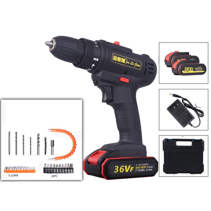 Máy Khoan Pin Mở Ốc Vít Dùng Pin 36V (kèm 2 pin + phụ kiện khoan)