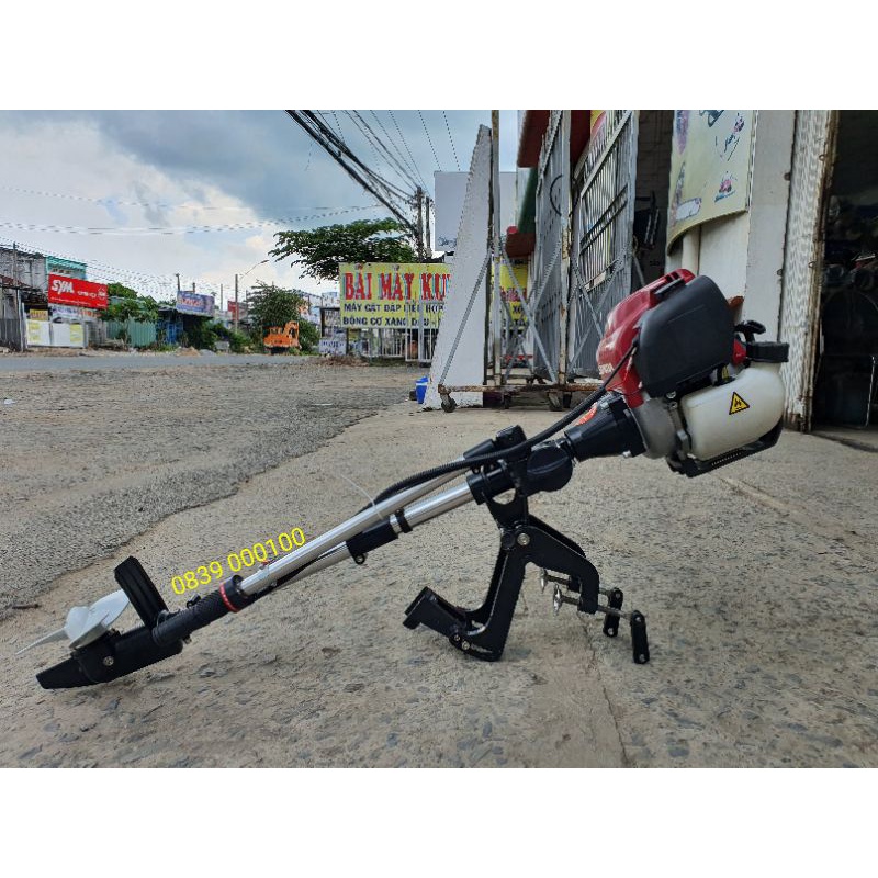 Máy chạy thuyền hơi 4 thì. Động cơ kèm dàn láp chân vịt đứng chạy xuồng và Ca Nô