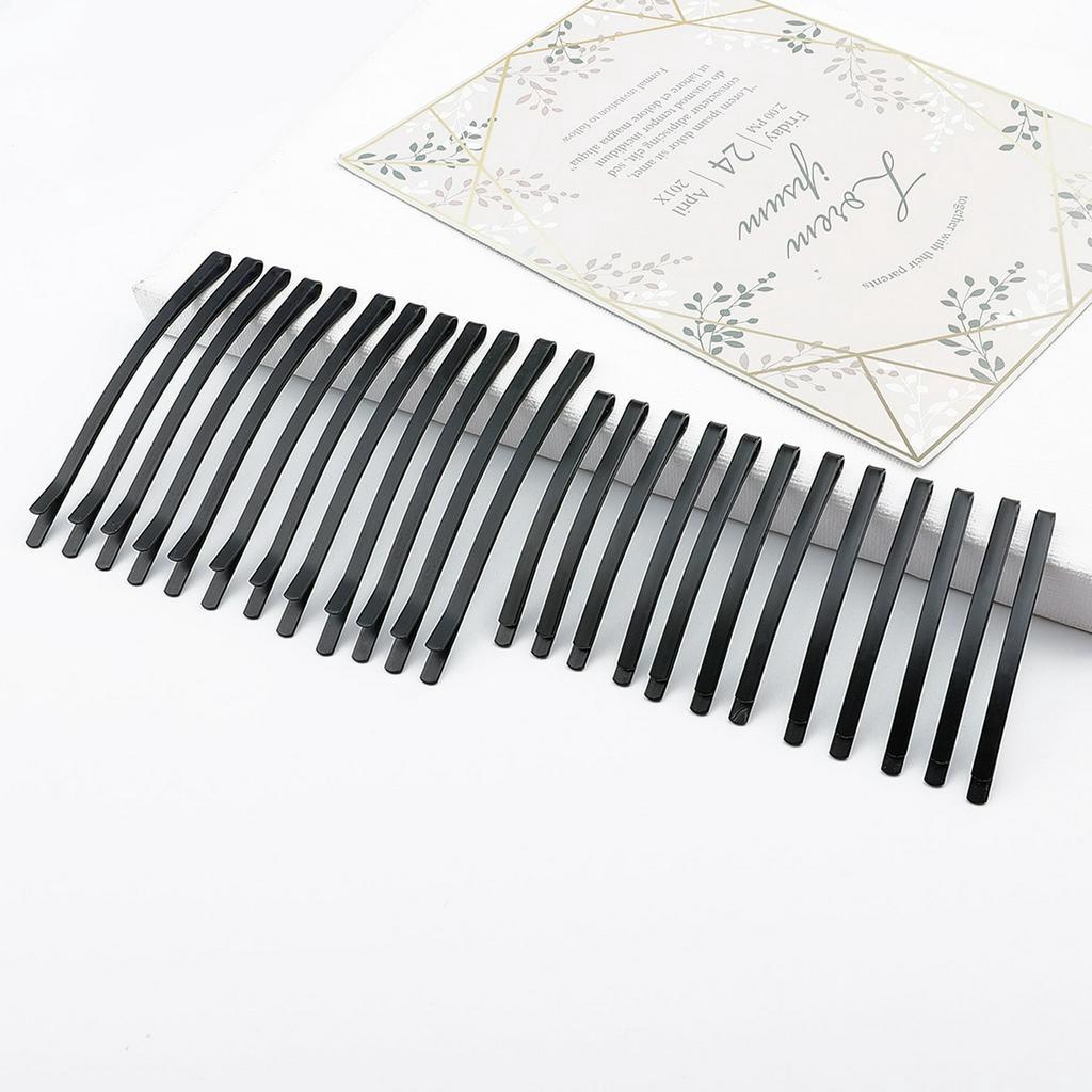 BEADIA 12 Kẹp tóc Beadia màu đen đơn giản thời trang cho nữ