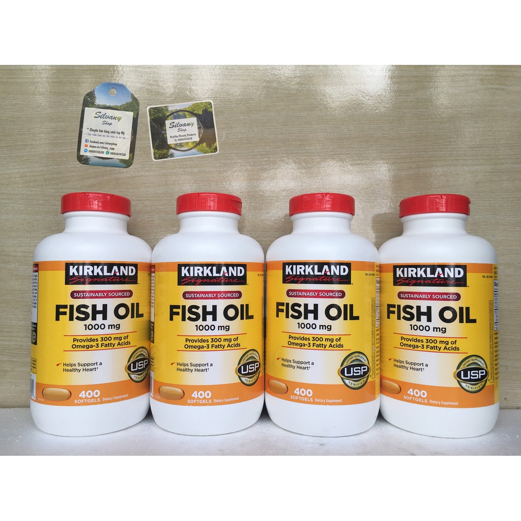 [2022] Dầu Cá Kirkland Signature Fish Oil 1000mg | 300mg Omega_3 - 400 Viên