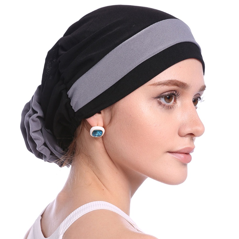 Mũ Trùm Đầu Co Giãn In Hoa Màu Sắc Thanh Lịch Cho Phụ Nữ Hồi Giáo