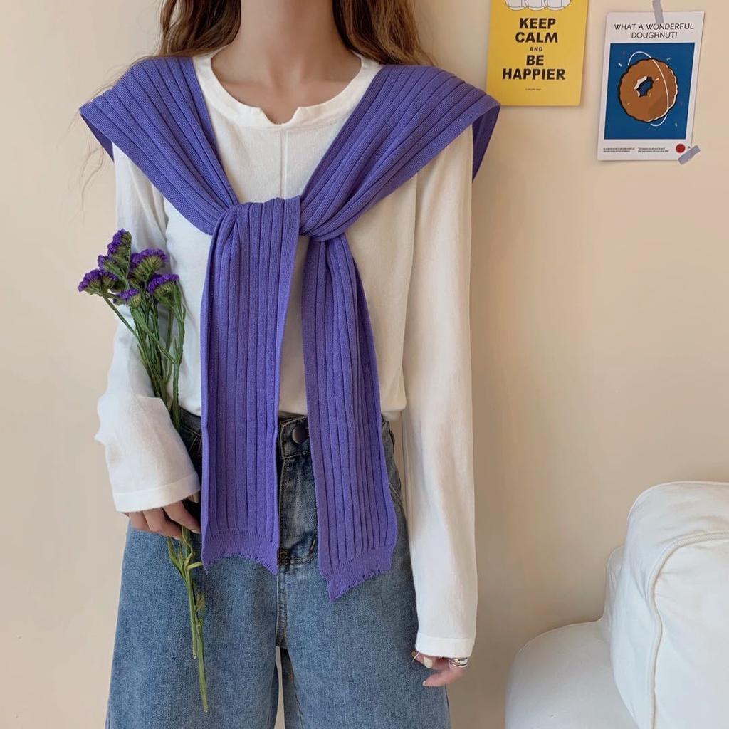 Khăn choàng vai GAVINBROWN nhỏ nhắn đăn len kiểu thắt phong cách phương Tây thu đông 2022