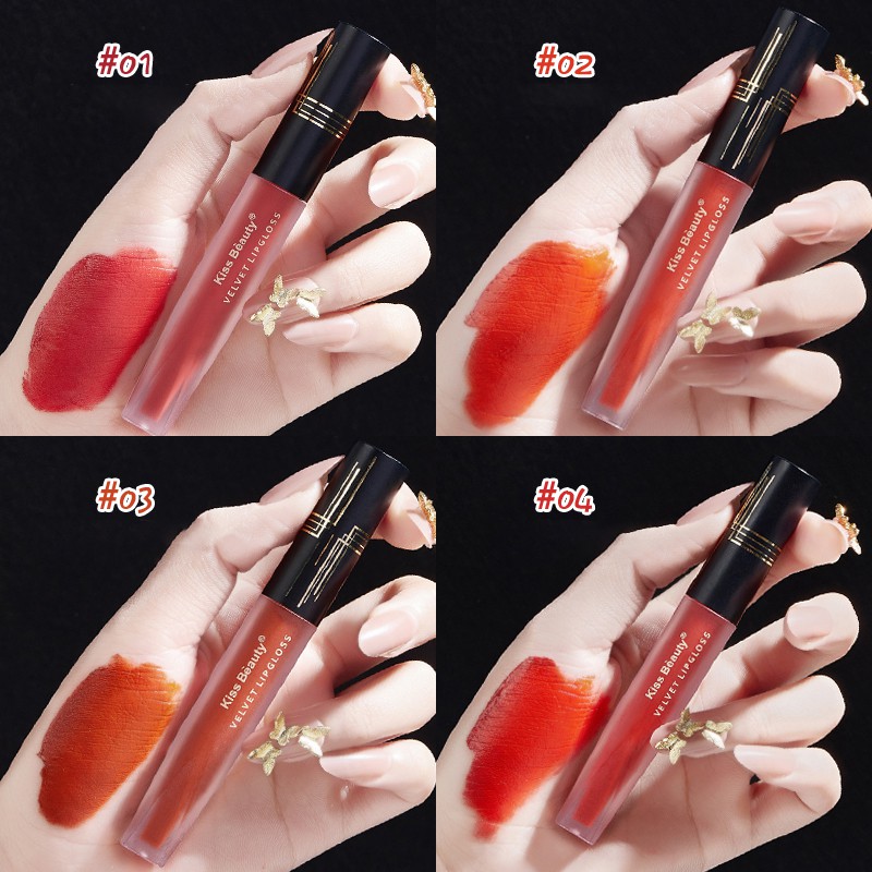 (Hàng Mới Về) Son Môi Kiss Beauty Kết Cấu Nhung Mịn Chống Thấm Nước Không Phai | BigBuy360 - bigbuy360.vn