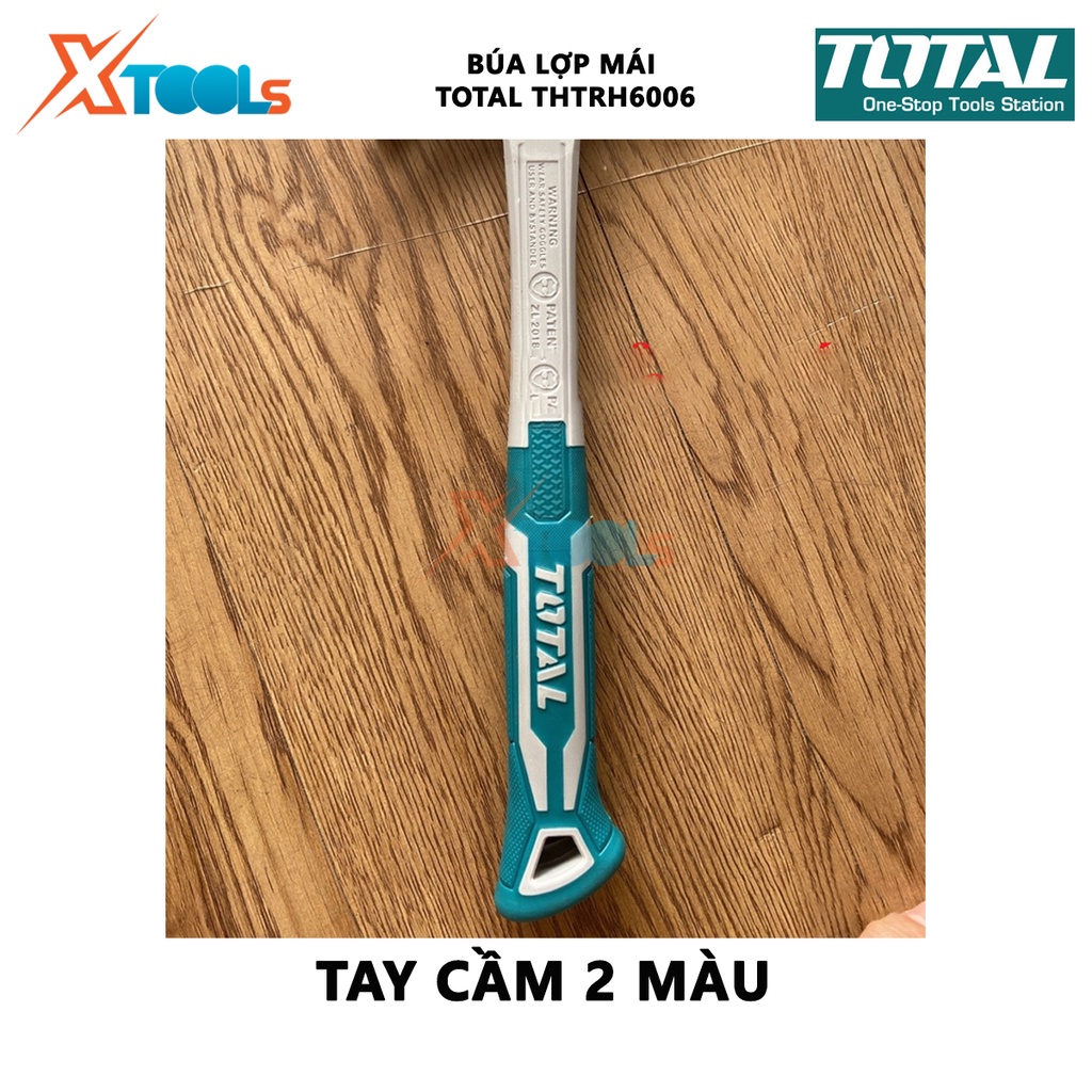 Búa lợp mái TOTAL THTRH6006 | búa cầm tay trọng lượng 600g đầu búa được đúc rèn nguyên khối, chịu nhiệt, thép cacbon 45