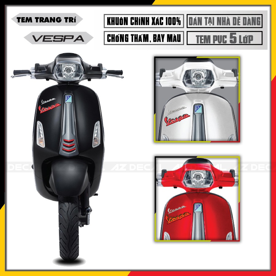 [Vespa] Tem Xe Vespa Sprint/LX/GTS Text 02 | VP19TEXT02 | Tem Xe PVC 5 Lớp Cao Cấp