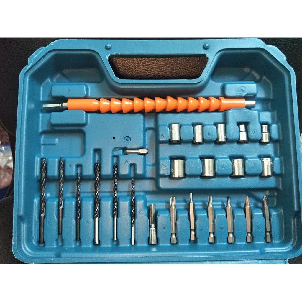 Máy khoan pin cầm tay Maktia 12V - 2 Pin – KHOAN – BẮT VÍT – VẶN ỐC - Tặng kèm hộp 24 chi tiết