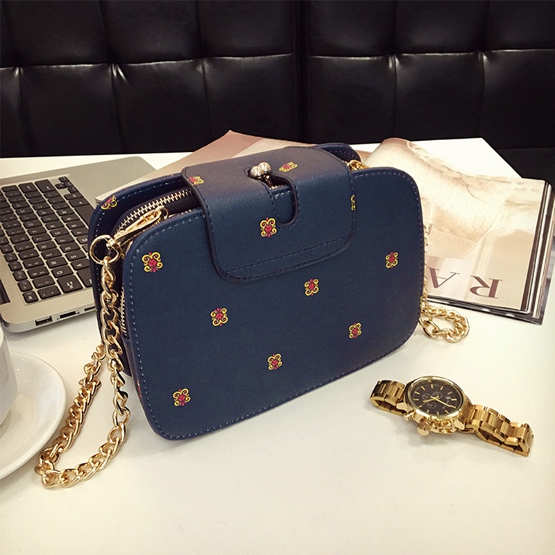 Túi đeo chéo IELGY có khóa in họa tiết thời trang cho nữ