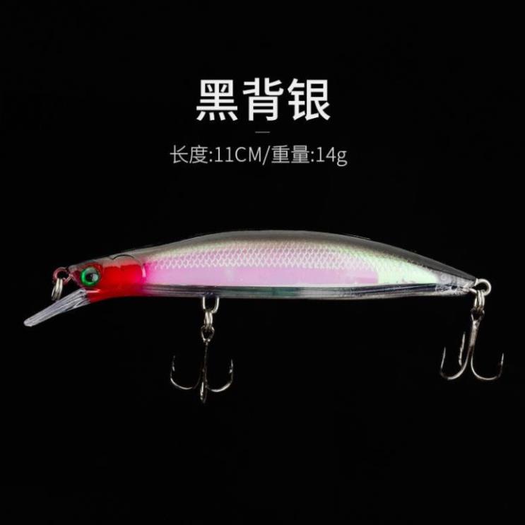 Mồi giả câu lure Mino 3D dài 11cm nặng 14g câu cá chẽm, tráp, hồng