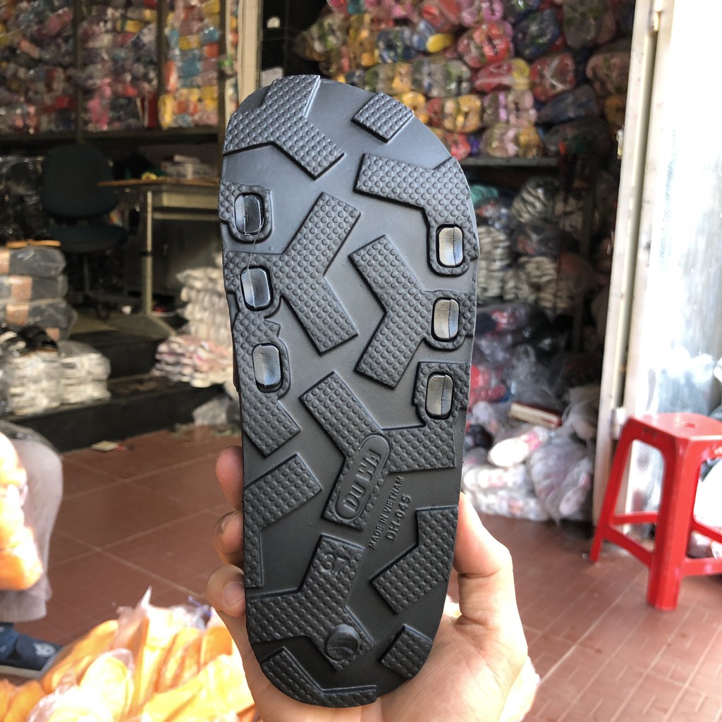 Dép bản đúc nam nữ DH-045 quai nút siêu nhẹ siêu bền ba sọc Gu-xì size 35-42