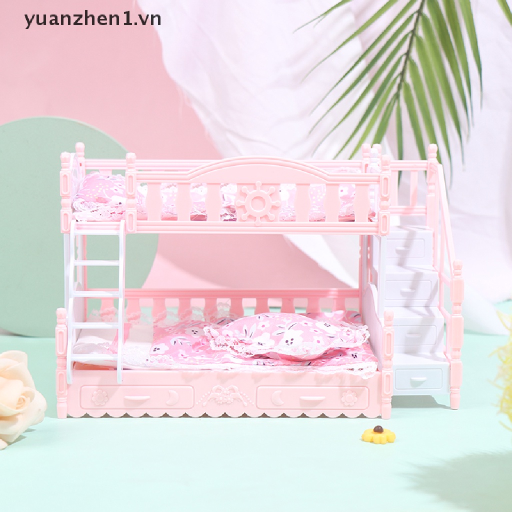 Giường Ngủ Đôi Phong Cách Công Chúa Châu Âu Trang Trí Nhà Búp Bê