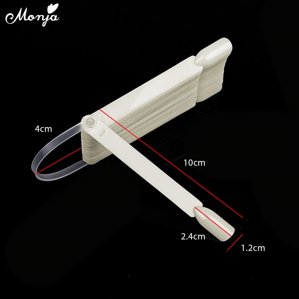 Set 24 móng tay giả MONJA trưng bày sơn móng tay màu sắc bắt mắt tháo rời được tiện lợi