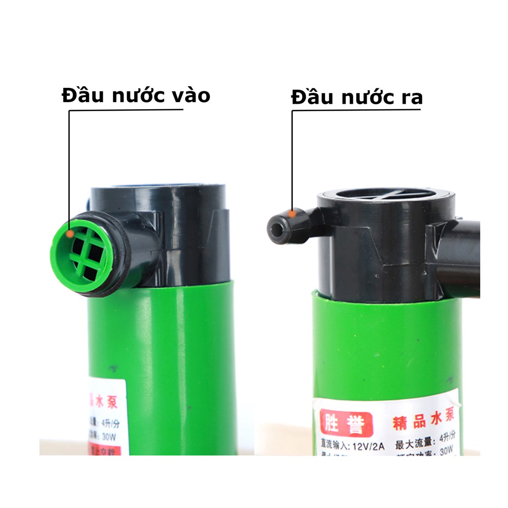 Máy bơm nước mini 12v 5M 30W dùng cho máy cắt rãnh tường, thay nước bể cá (màu xanh lá)