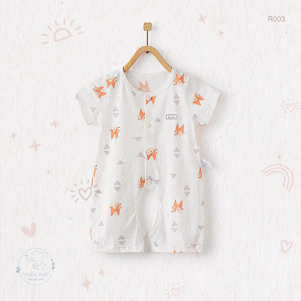 [Freeship] [Auth TONGTAI] Romper body đùi 100% cotton, nút cài trước bụng, hoạ tiết dễ thương.