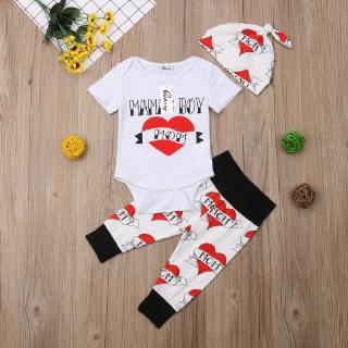 Set 3 món áo liền quần + quần dài + nón cho bé trai