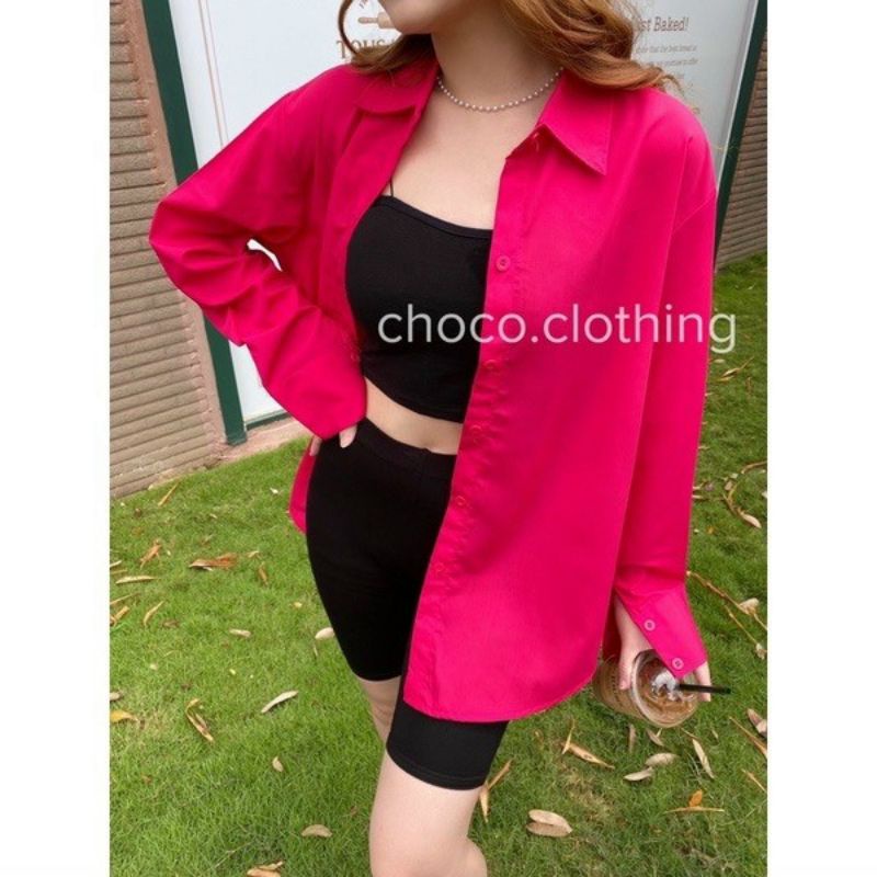 Áo sơ mi phôm rộng Full màu vải Kate mịn đẹp ❤