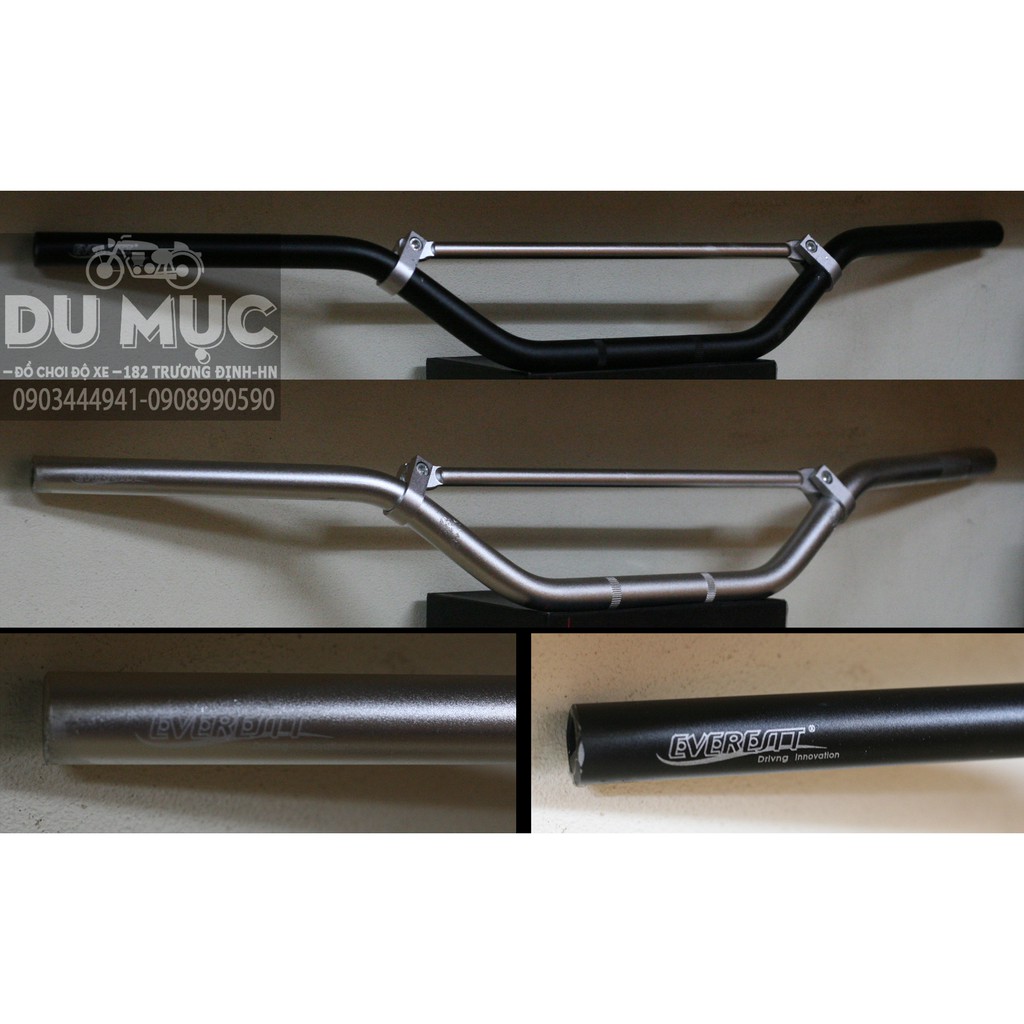 Ghi đông tracker nhôm, có giằng ngang- độ các dòng xe classic- cafe racer, tracker, street cub