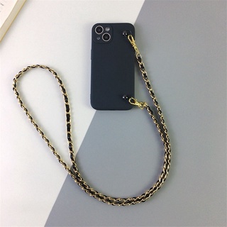 Ốp Điện Thoại Mềm Có Dây Đeo Dạng Xích Kim Loại 1m Cho IPhone 14 13 12 11 Pro Max XS X XR 7 8 6 Plus