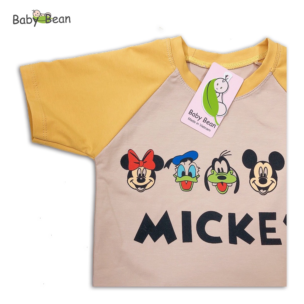 Bộ Đồ Thun Cotton in Hình Hoạt Hình Unisex BabyBean