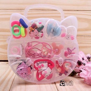 Hộp phụ kiện tóc Hello Kitty 28 món cho bé yêu