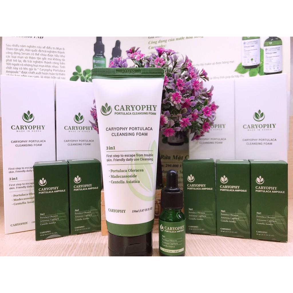 Combo Sữa Rửa Mặt + Serum Ngăn Ngừa Mụn Thâm Caryophy❤️FREESHIP❤️Ngăn Ngừa Các Loại Mụn và Thâm chính hãng Hàn Quốc | BigBuy360 - bigbuy360.vn