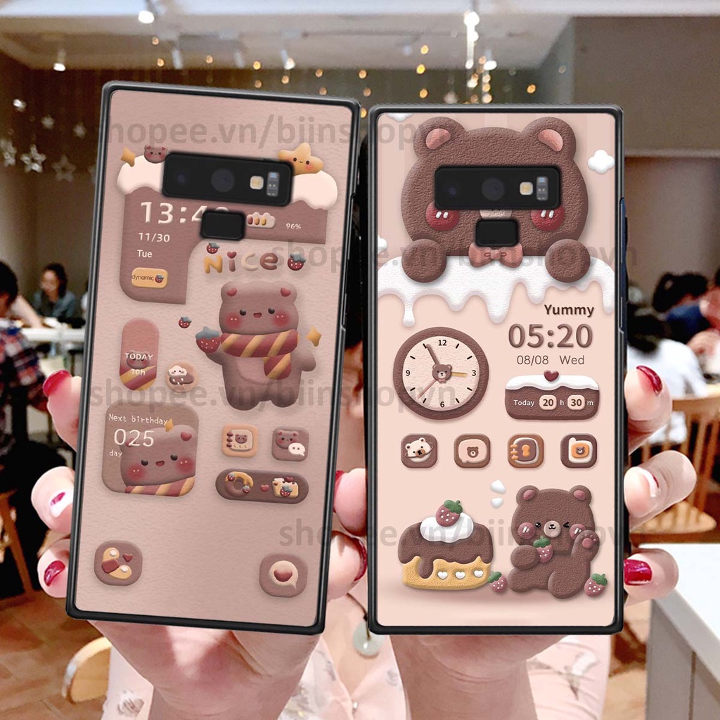Ốp Samsung Note 9 in 3D icon gấu nổi siêu xinh, siêu đáng yêu, cá tính phong cách