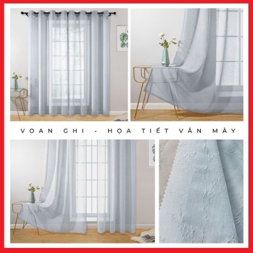 Rèm Voan Trắng Decor cực xinh, rèm voan dán tường tiện lợi trang trí cửa sổ phòng ngủ, phòng khách, spa siêu đẹp